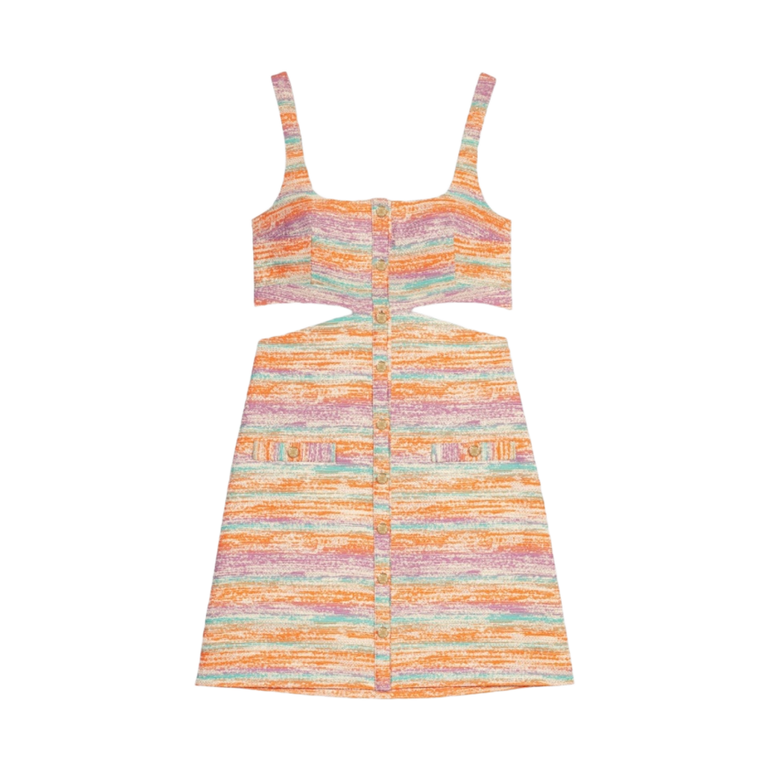 (W) 마쥬 컷 아웃 미니 드레스 오렌지((W) Maje Mini Dress with Cut Outs Orange)