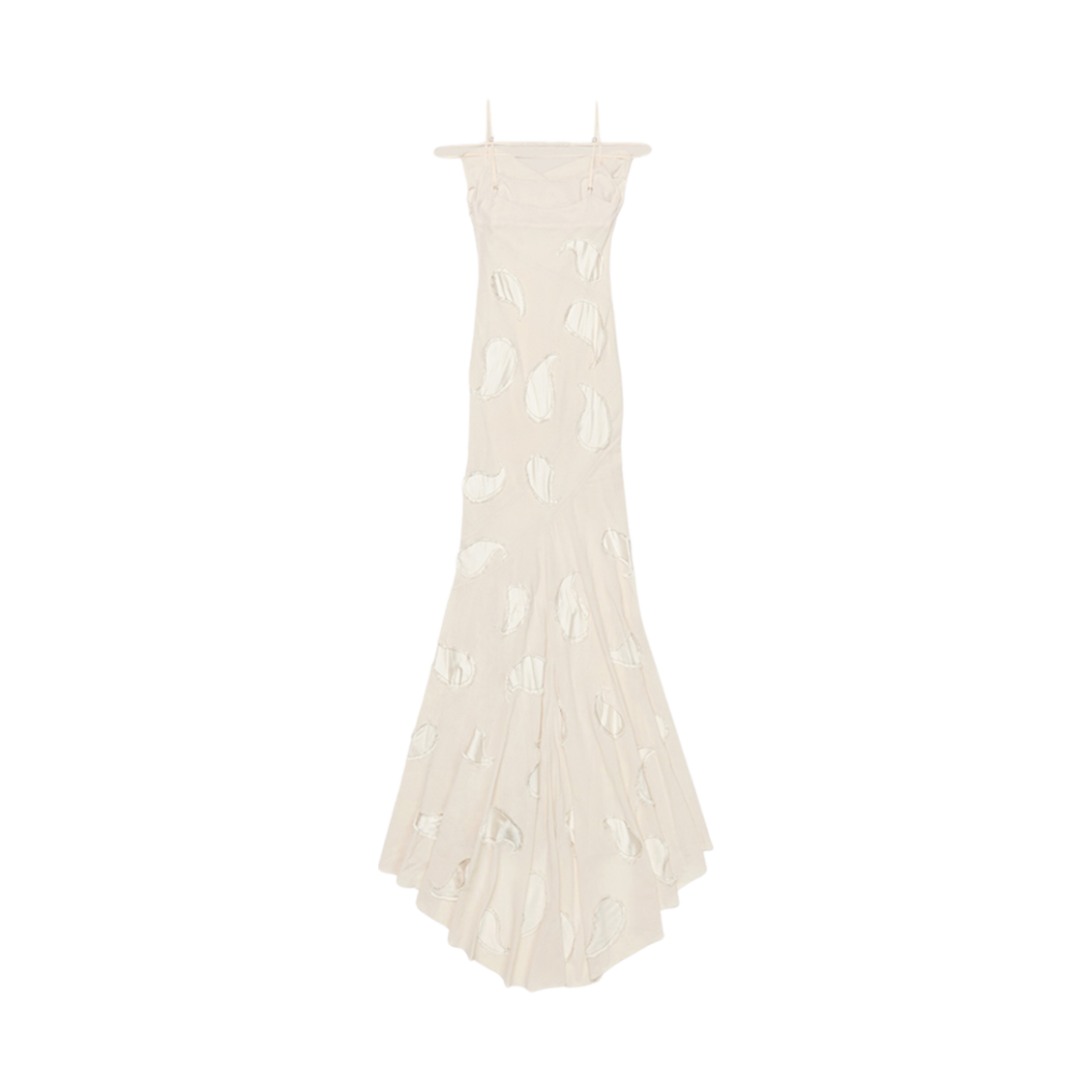 (W) 자크뮈스 라 로브 드라지유 자수 페이즐리 가운 오프 화이트 자수((W) Jacquemus La Robe Draggiu Embroidered Paisley Gown Off White Embroidery) - 1