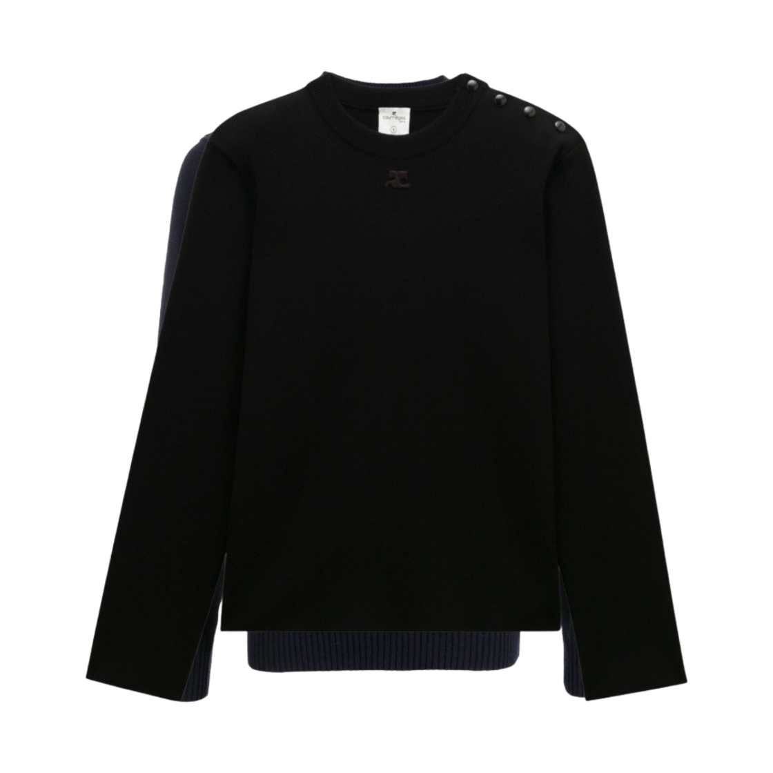 꾸레쥬 플레인 니트 스웨터 블랙(Courreges Plain Knit Sweater Black) - 1