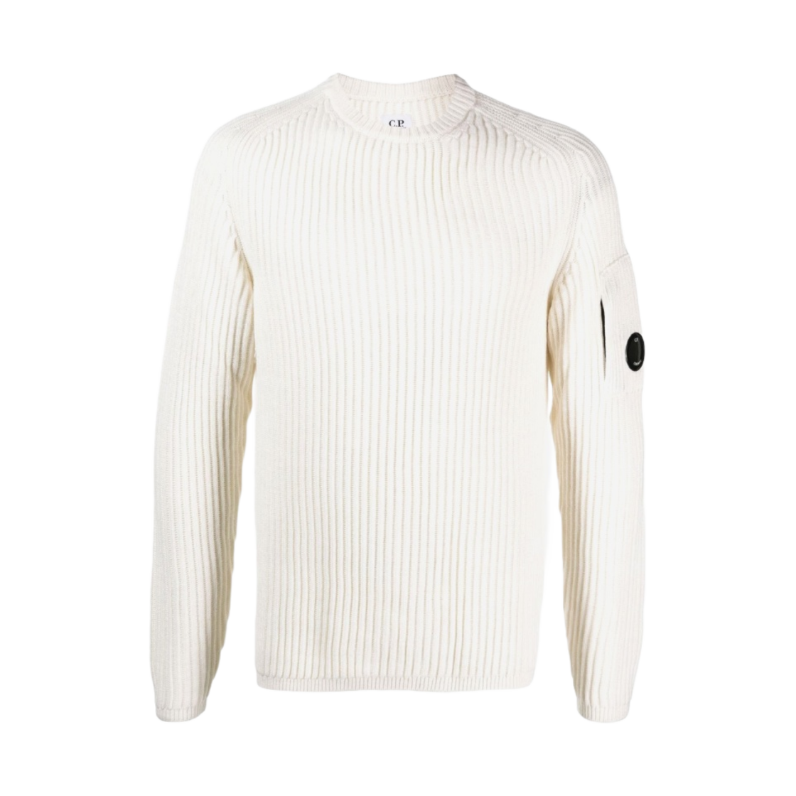 C.P. 컴퍼니 메리노 울 크루넥 스웨터 화이트 - 22FW(C.P. Company Merino Wool Crewneck Sweater White - 22FW) - 1