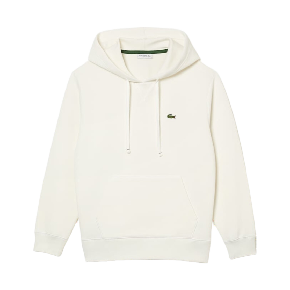 (W) 라코스테 더블 페이스드 피케 루즈 핏 후드 스웨트셔츠 화이트((W) Lacoste Double Faced Pique Loose Fit Hoodie Sweatshirt White) - 1