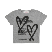 The Museum Visitor Women Crop Heart Sprayed T-Shirts Grey