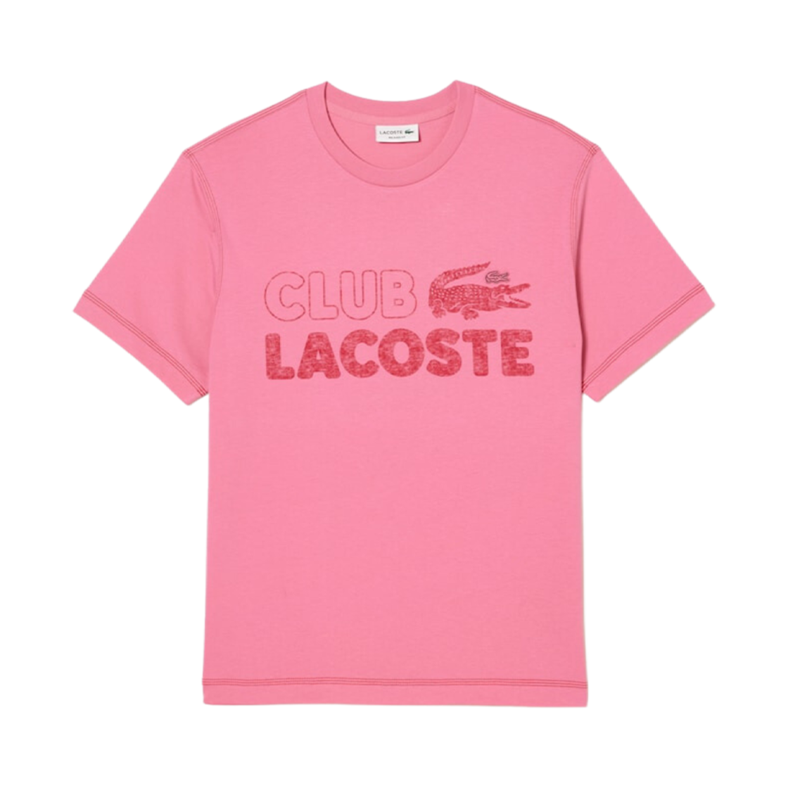 라코스테 오가닉 코튼 빈티지 프린티드 티셔츠 핑크(Lacoste Organic Cotton Vintage Printed T-Shirt Pink) - 1