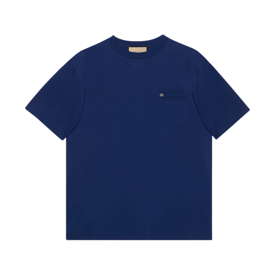 구찌 코튼 저지 티셔츠 더블 G 다크 블루(Gucci Cotton Jersey T-Shirt with Double G Dark Blue)