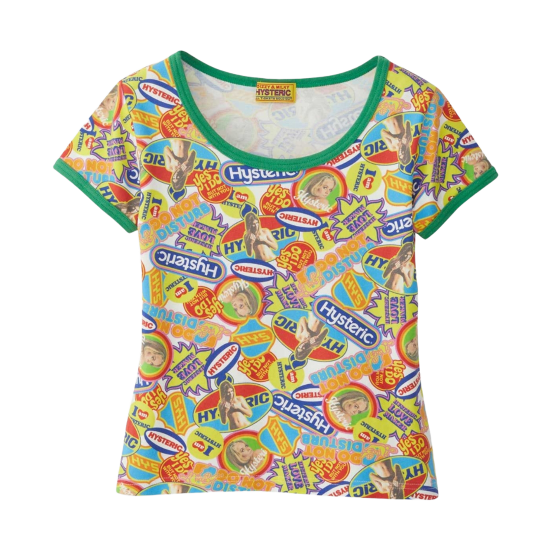 (W) 히스테릭 글래머 티피컬 히스테릭 패턴 미니 티셔츠 멀티((W) Hysteric Glamour Typical Hysteric Patterned Mini T-Shirt Multi) - 1