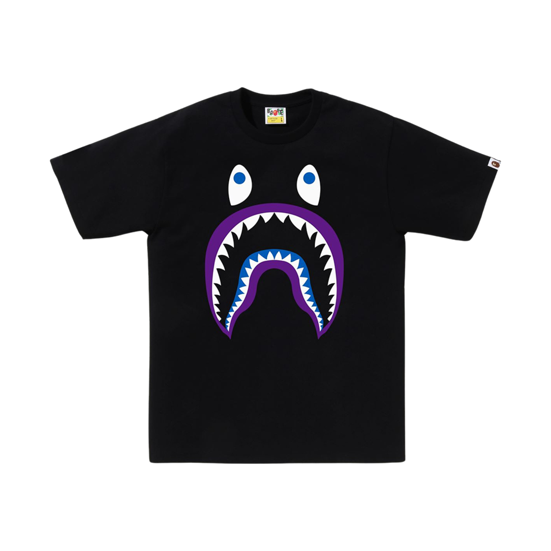 베이프 컬러 샤크 PONR 티셔츠 블랙(BAPE Colors Shark PONR T-Shirt Black) - 1