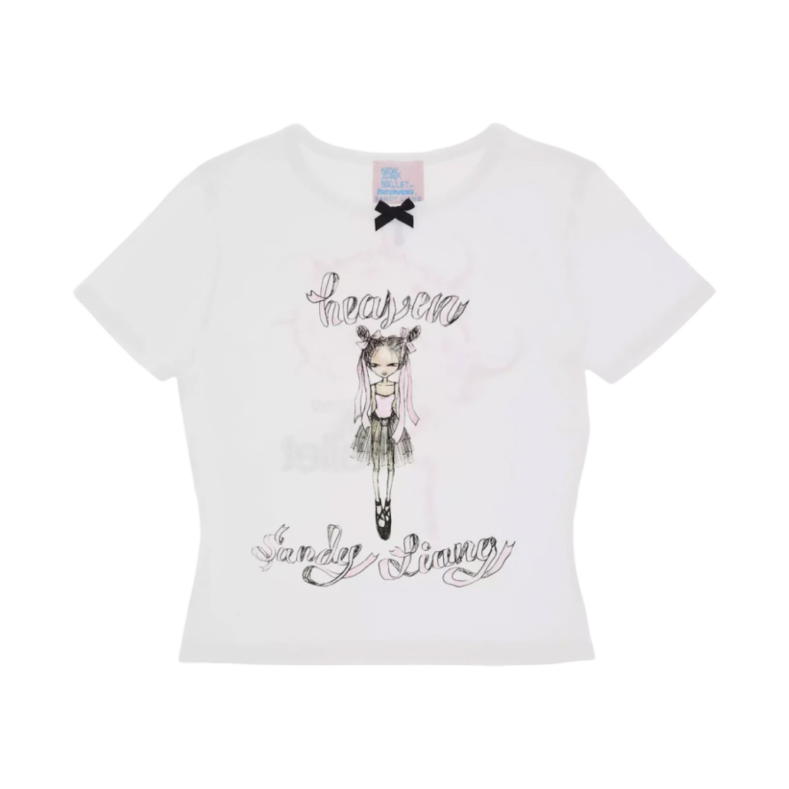 (W) 헤븐 바이 마크 제이콥스 x 샌디 리앙 베이비 티셔츠 화이트((W) Heaven by Marc Jacobs x Sandy Liang Baby T-Shirt White)