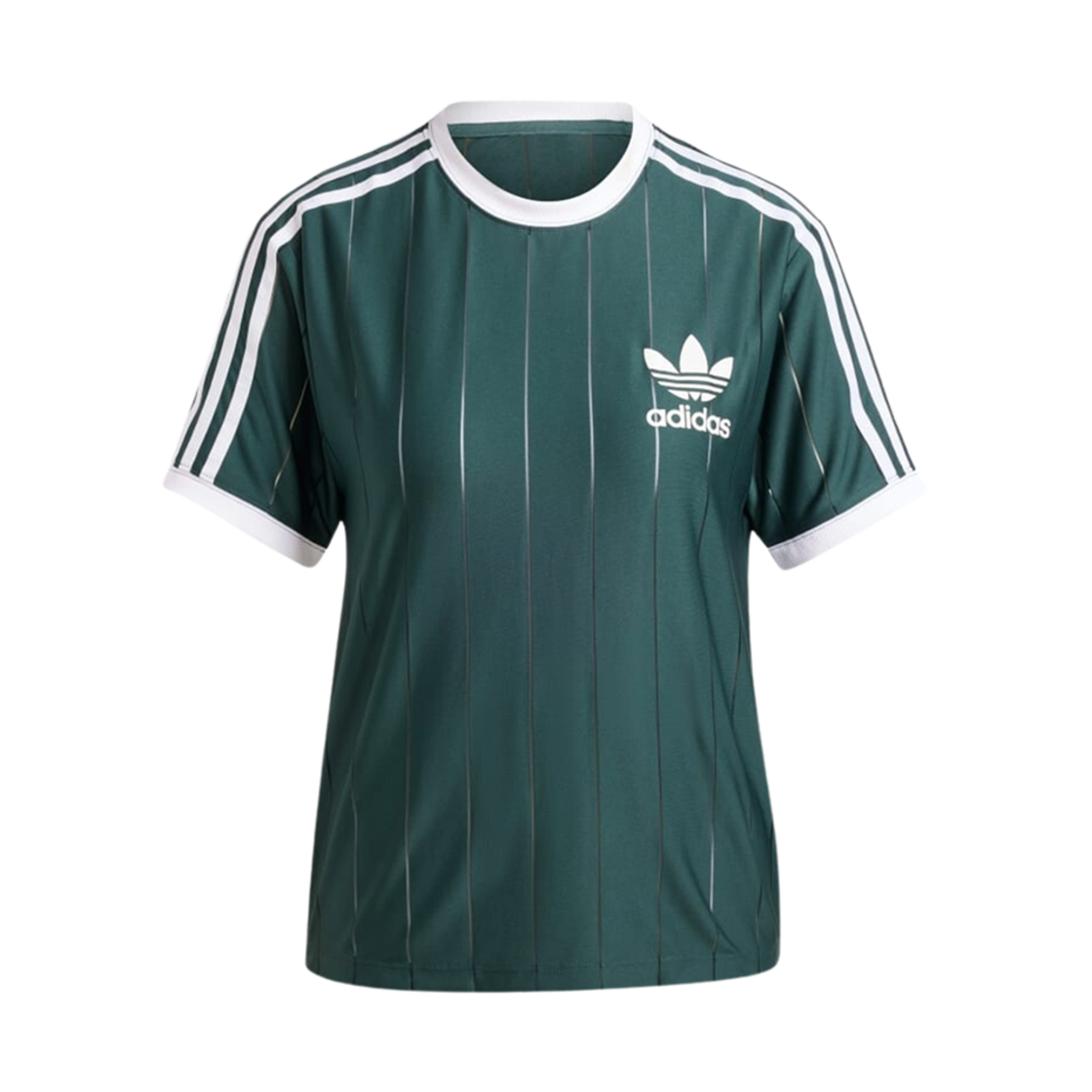 IY7230 (W) Adidas Adicolor 3S Pinstripe T-Shirt Mineral Green - KR Sizing