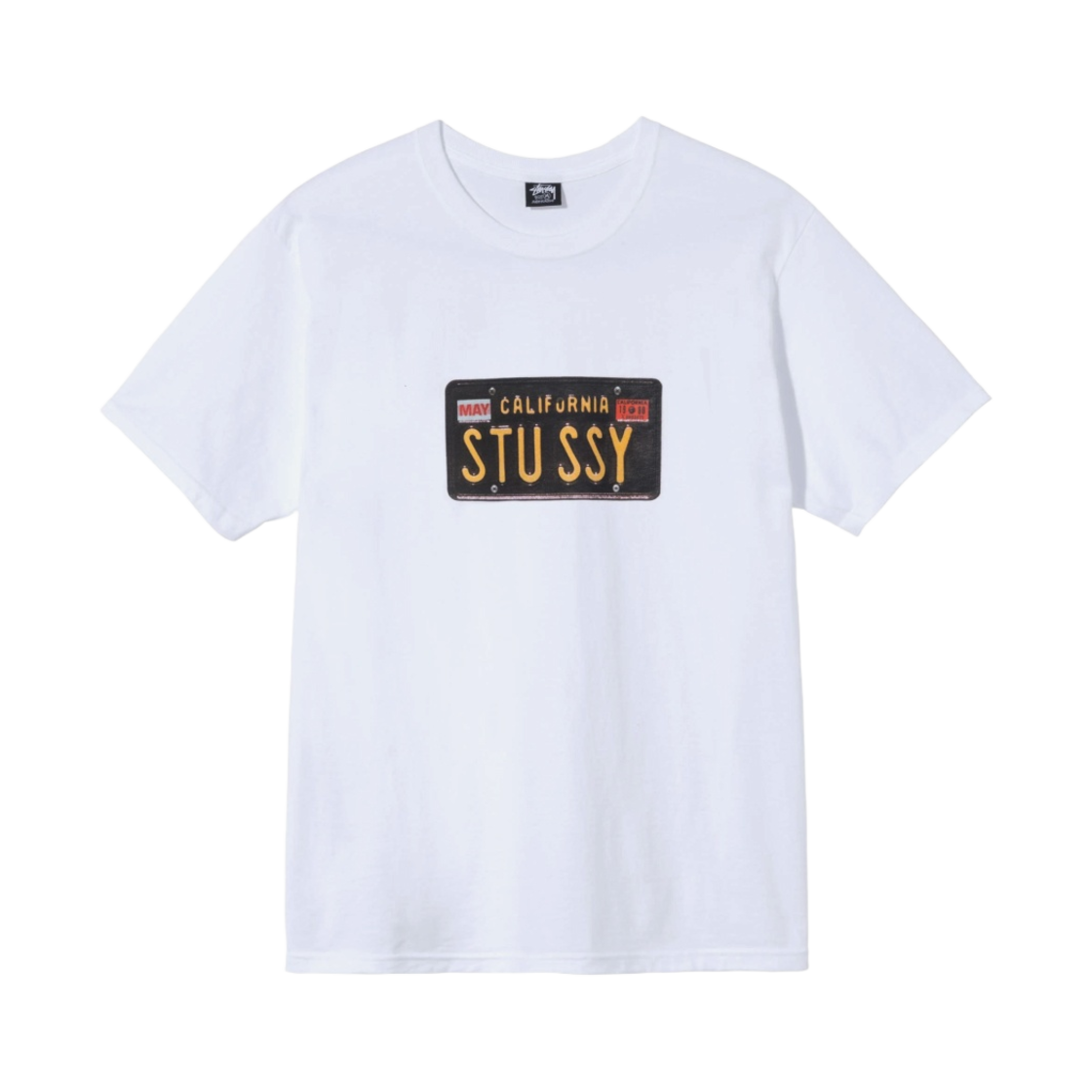스투시 라이센스 플레이트 티셔츠 화이트