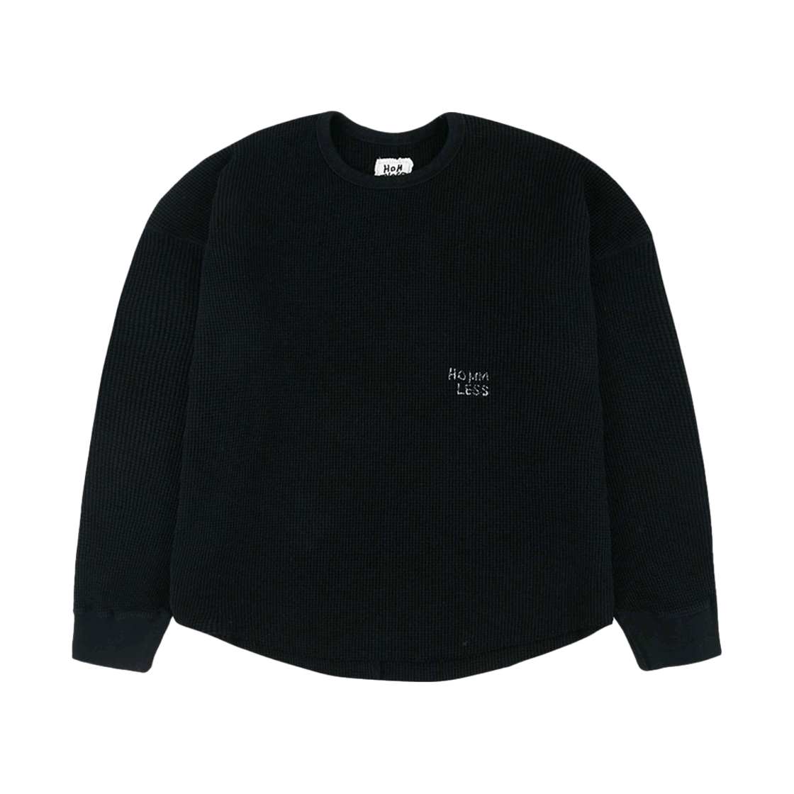 홈리스 헤비 와플 롱슬리브 블랙(Hommless Heavy Waffle LS T-Shirt Black)