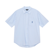 Stussy Boxy Striped SS Shirt Light Blue Stripe