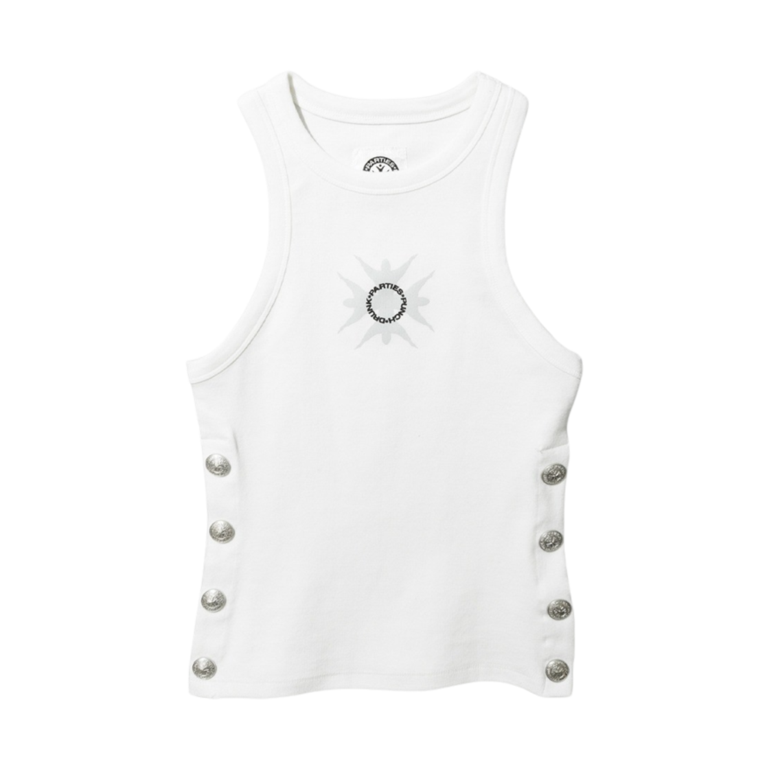 펀치 드렁크 파티즈 결속 탱크 탑 화이트