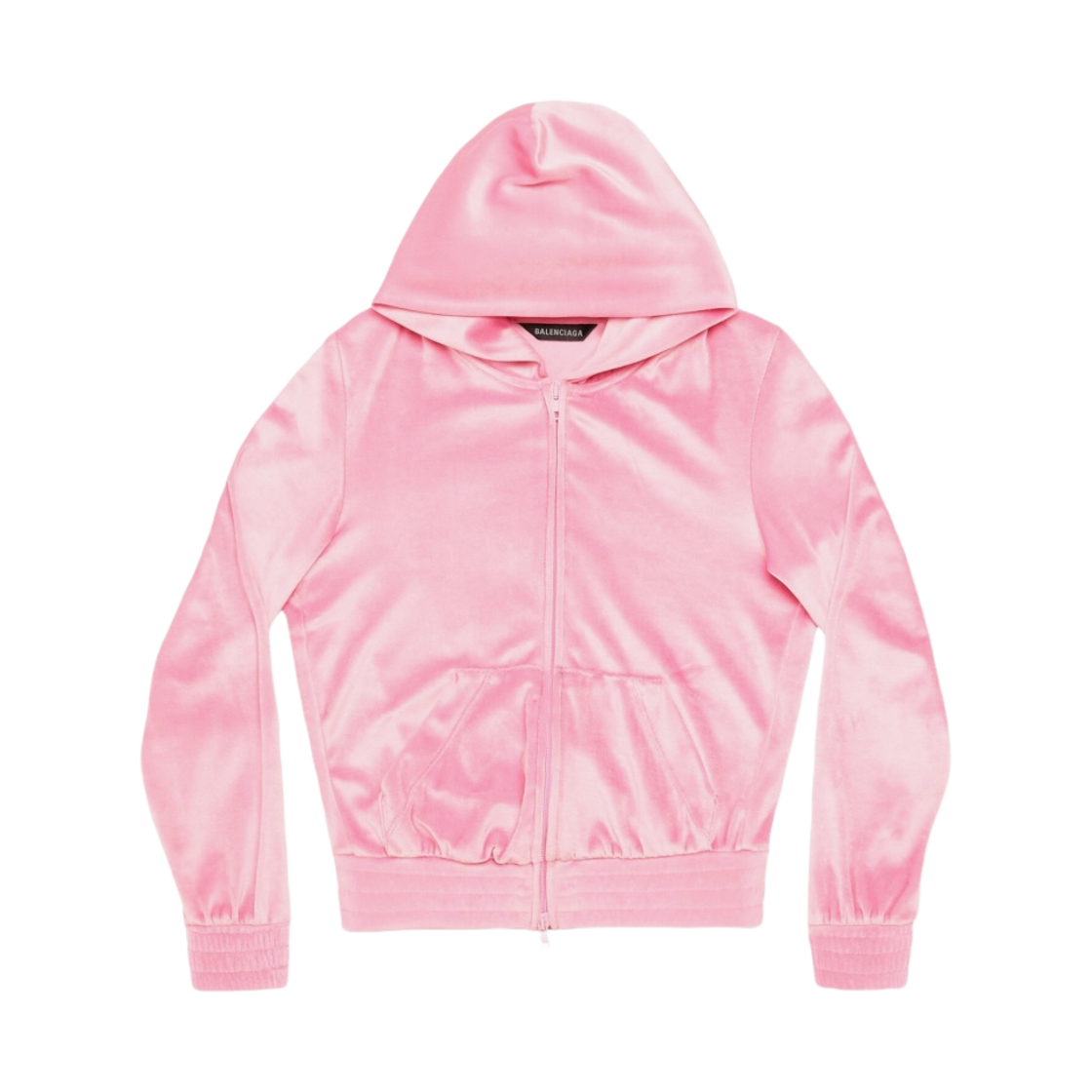 (W) 발렌시아가 BB 파리 스트라스 집업 후드 피티드 핑크((W) Balenciaga BB Paris Strass Zip-Up Hoodie Fitted Pink) - 1