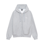 Stussy Stock Logo Zip Hoodie Grey Heather