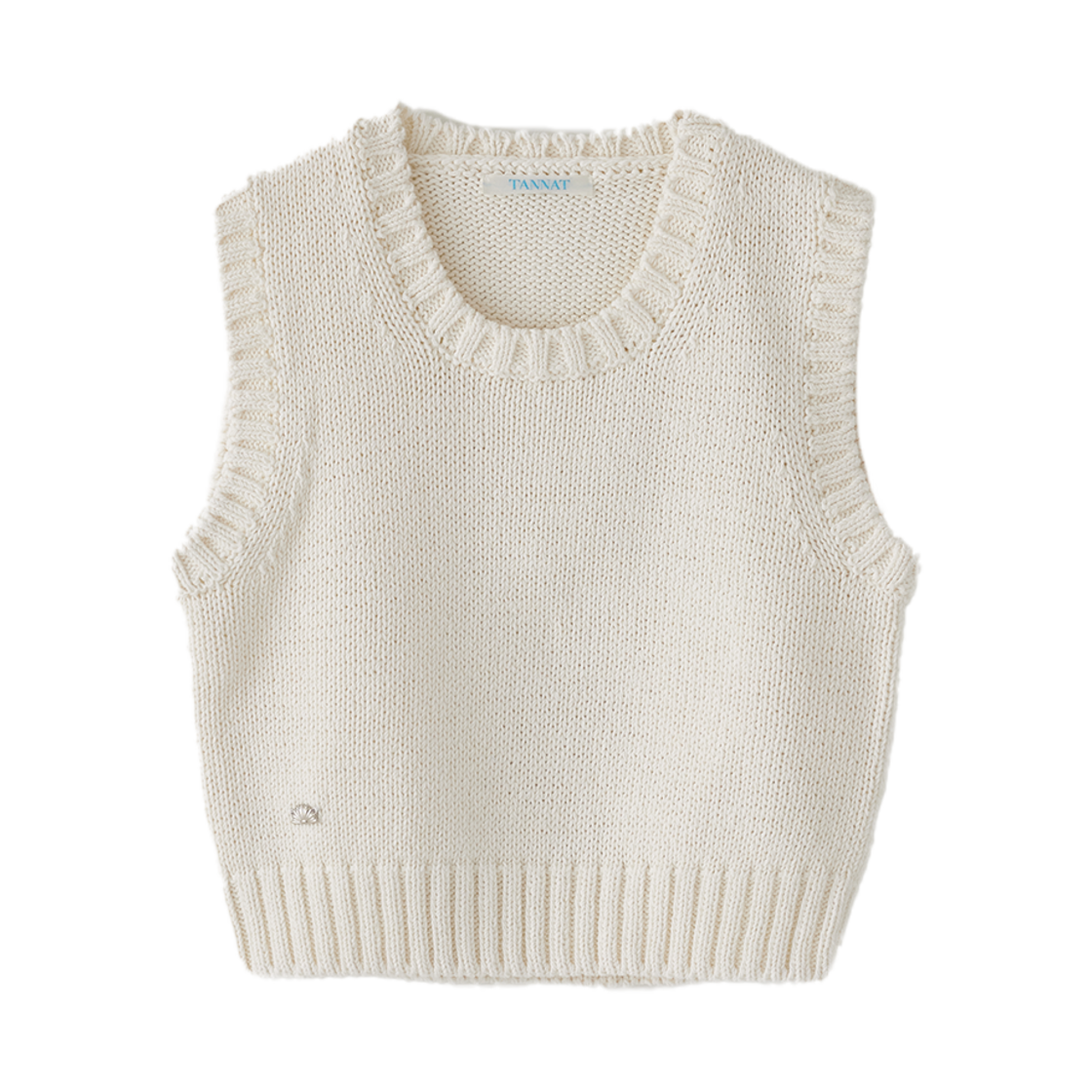 TA12356 TANNAT T/T Grain knit vest - white - 대표 이미지 #1