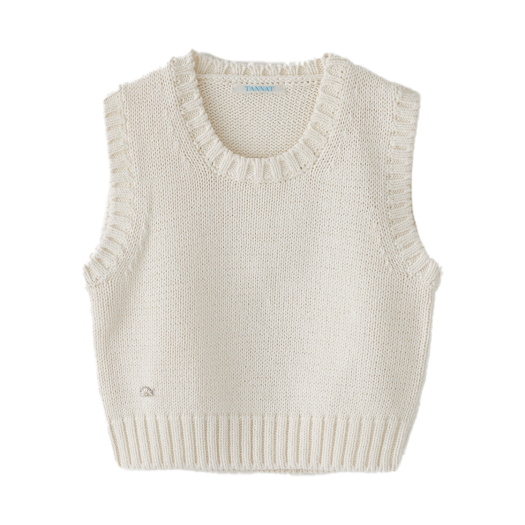 TA12356 TANNAT T/T Grain knit vest - white