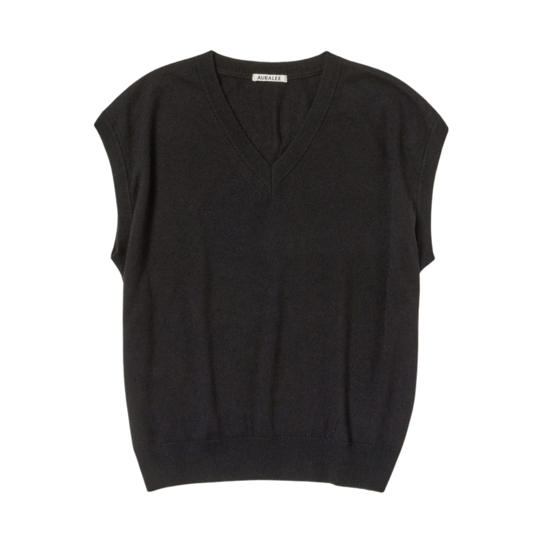 오라리 슈퍼 파인 캐시미어 실크 니트 베스트 블랙(Auralee Super Fine Cashmere Silk Knit Vest Black) - 1