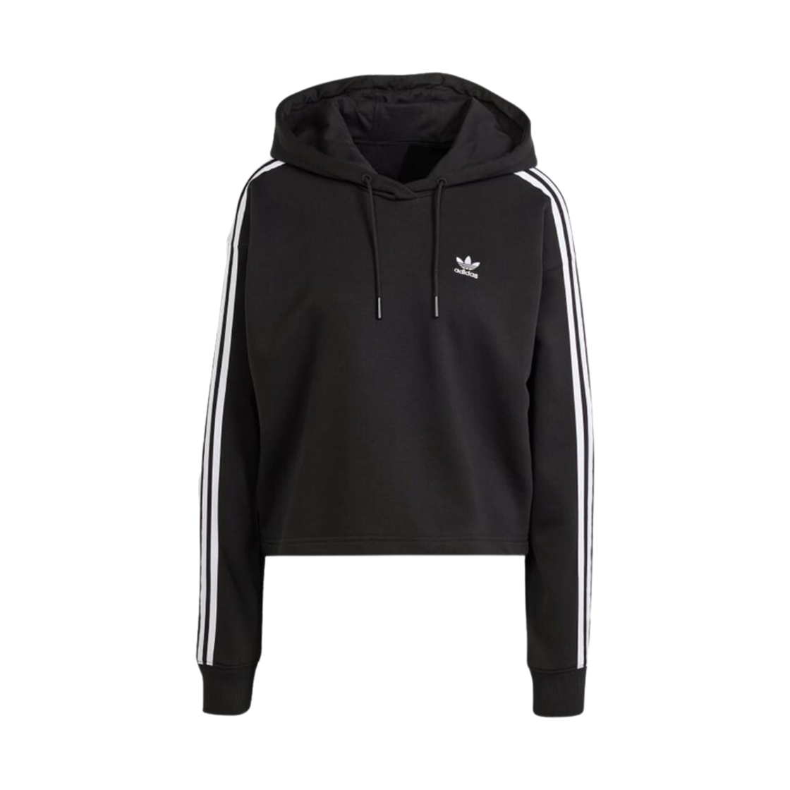 IU2424 (W) Adidas Adicolor 3S Short Hoodie Black - US Sizing