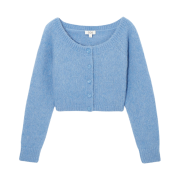 (W) COS Off-Shoulder Cropped Cardigan Blue