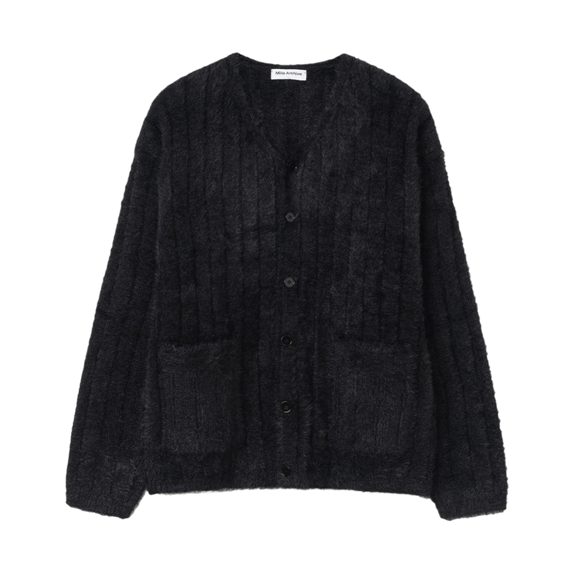 밀로 아카이브 뉴 브러쉬드 가디건 블랙(Millo Archive New Brushed Cardigan Black)