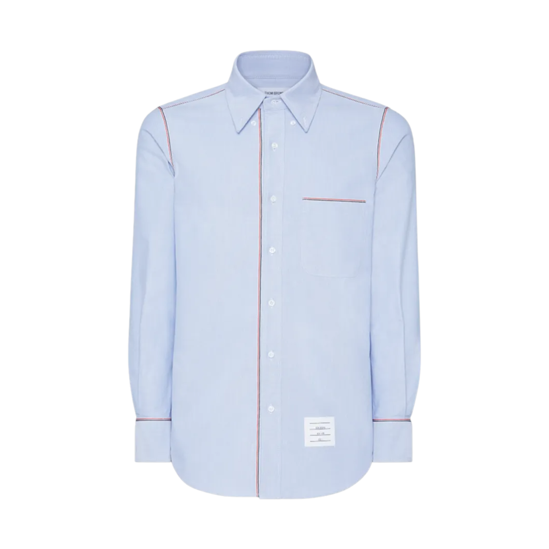 MWL406A-F0313-480 Thom Browne Oxford Grosgrain Frame Shirt Light Blue