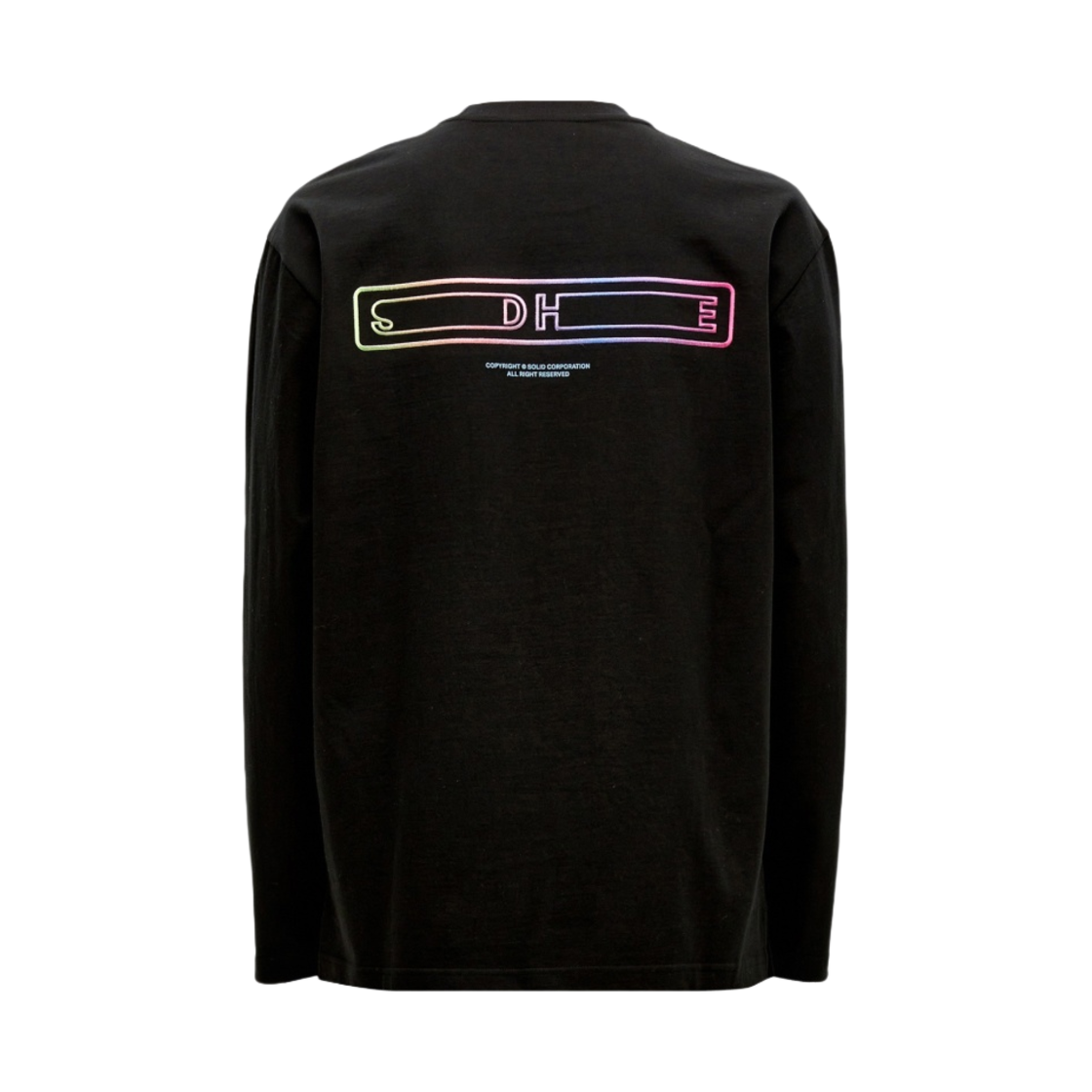 S231TS04604B Solid Homme Gradient Back Logo Long Sleeve T-Shirt Black - 23SS