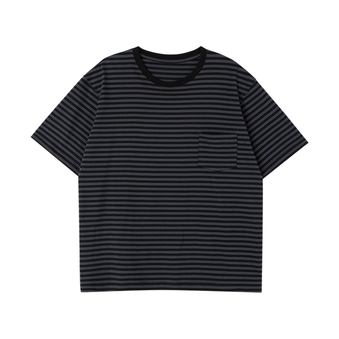 르아브 팬텀 스트라이프 라운드 티셔츠 바이올렛(LEARVE Phantom Stripe Round T-Shirt Charcoal)