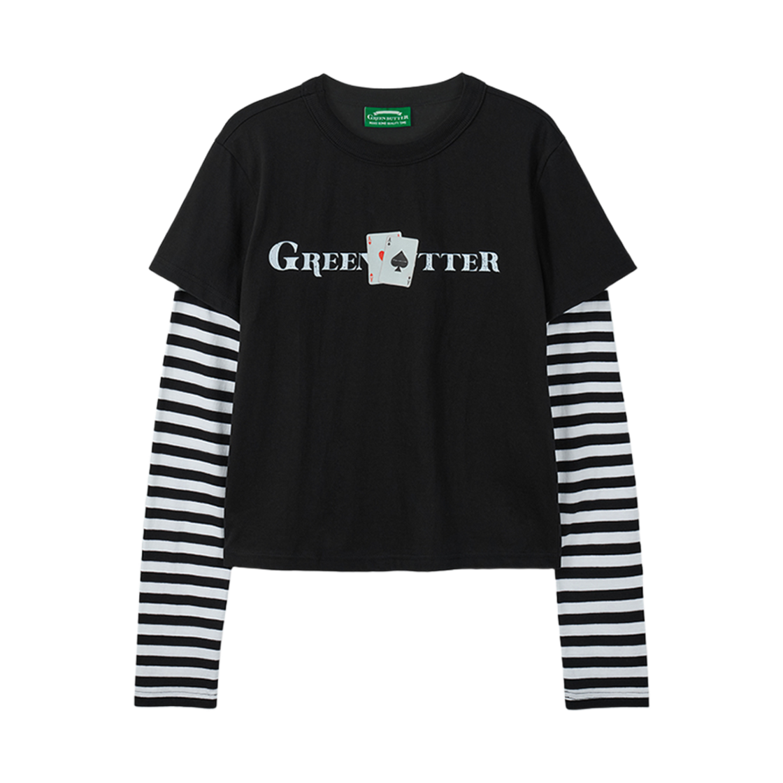 그린버터 레이어드 플레잉 카드 티 블랙