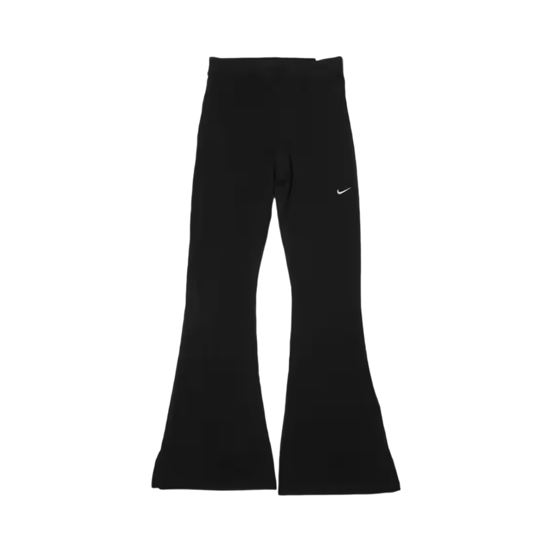 (W) 나이키 NSW 칠 니트 타이트 미니 립 플레어 레깅스 블랙 - 아시아((W) Nike NSW Chill Knit Tight Mini Rib Flared Leggings Black - Asia)