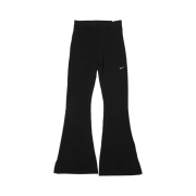 (W) Nike NSW Chill Knit Tight Mini Rib Flared Leggings Black - Asia