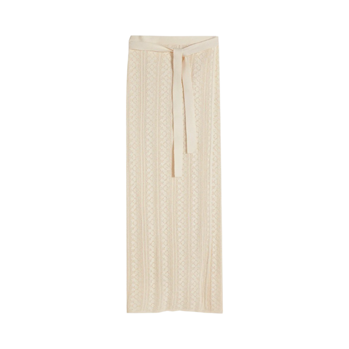 KW4ASKLHZ05WT Holzweiler Women Kelp Crochet Knit Skirt White