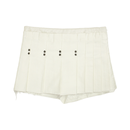 Bonnae-138 Bonnae Star Rivet Pleated Skort Ivory