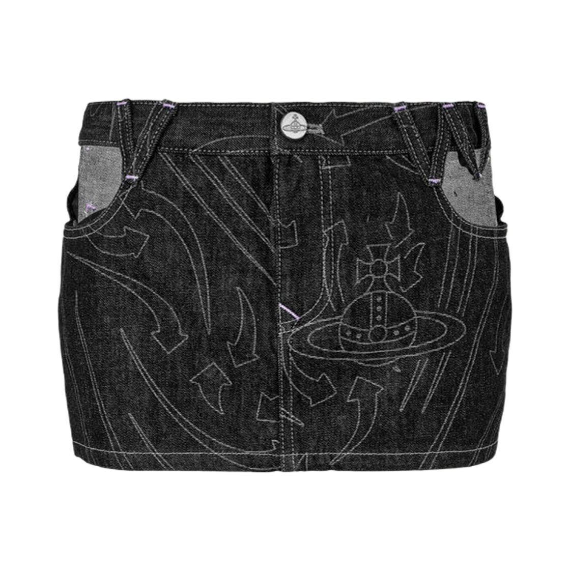 19030013-W00IY-K311 (W) Vivienne Westwood Cut Out Foam Skirt Floating Arrows