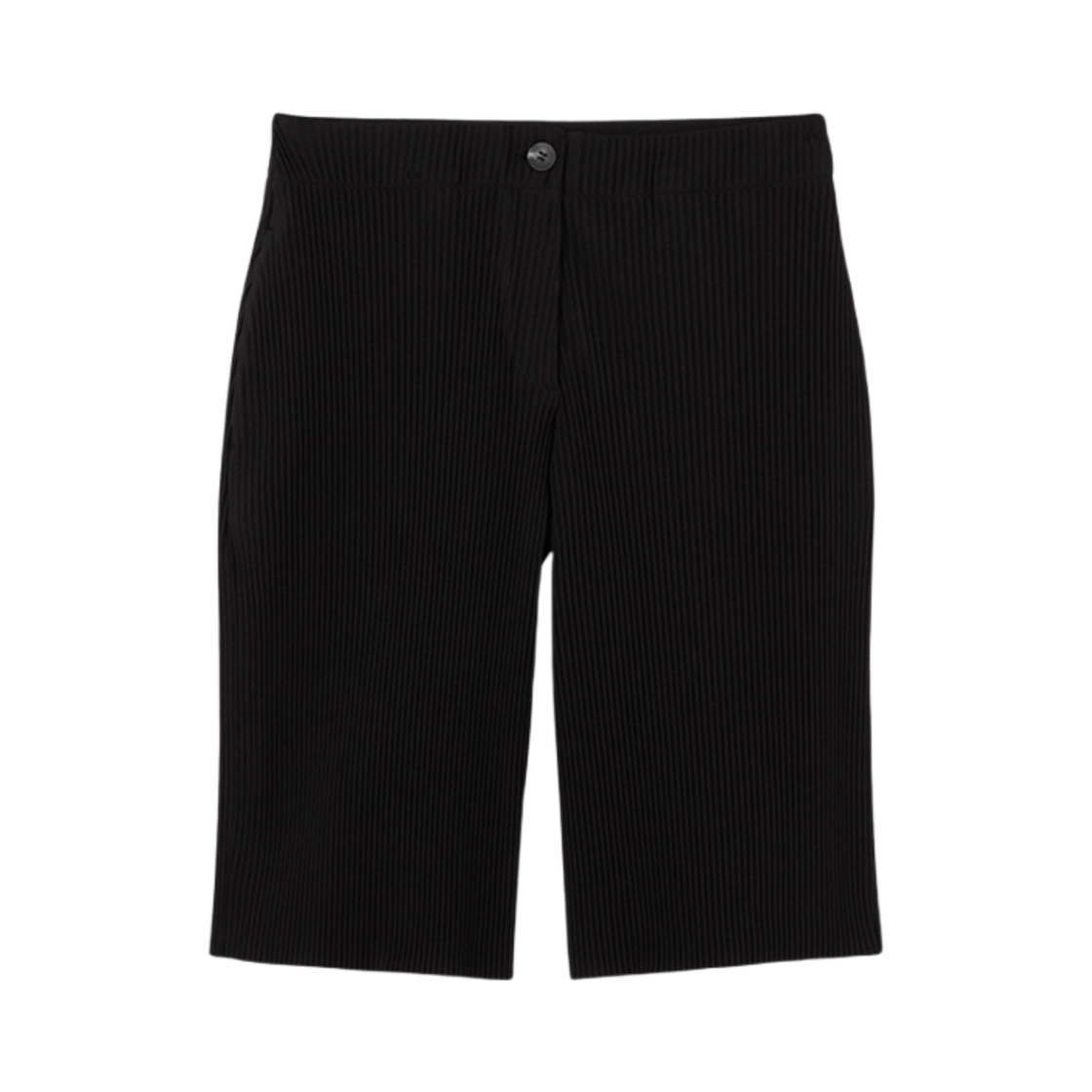 (W) 코스 플리티드 버뮤다 쇼츠 블랙((W) COS Pleated Bermuda Shorts Black)