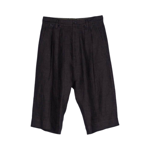 KM4BPASZC12BR Ziggy Chen Pleated Bucket Shorts Brown