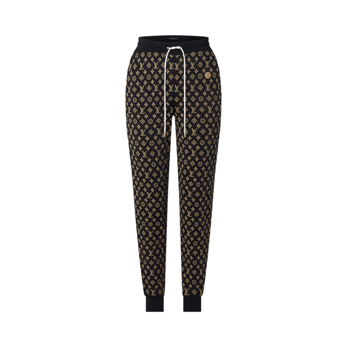 (W) 루이비통 모노그램 자카드 조깅 팬츠 블랙((W) Louis Vuitton Monogram Jacquard Jogging Pants Black) - 1