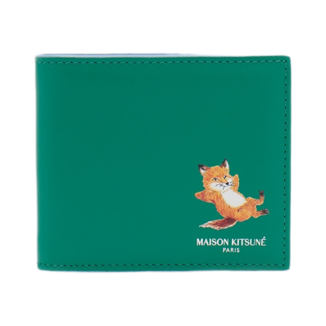 KU05336LC0029-P374 Maison Kitsune Chillax Compact Bifold Wallet Grass Green