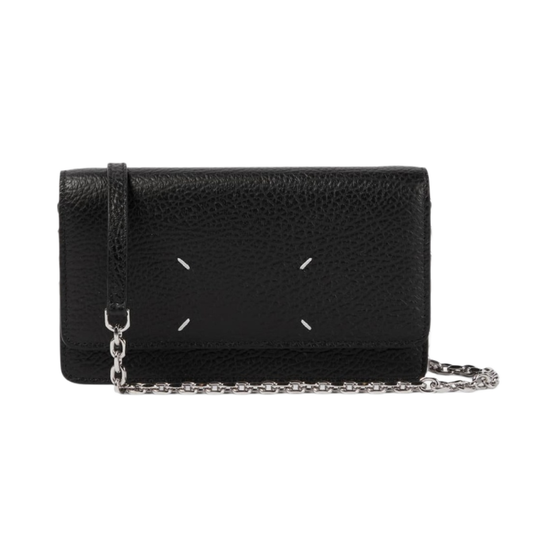 SA3UI0008P4455T8013 Maison Margiela Four Stitches Chain Flap Wallet Black