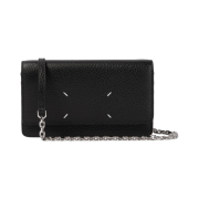Maison Margiela Four Stitches Chain Flap Wallet Black