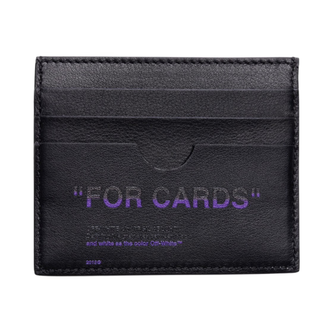 오프화이트 쿼트 레더 카드 케이스 블랙 퍼플(Off-White Quote Leather Card Case Black Purple)
