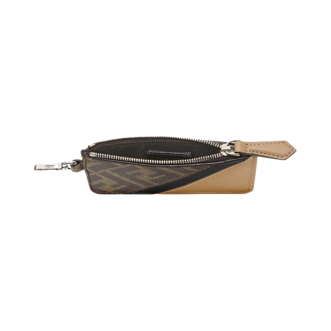 펜디 FF 모티프 패브릭 클립 퍼스 카드 홀더 브라운(Fendi FF Motif Fabric Clip Purse Card Holder Brown) - 3