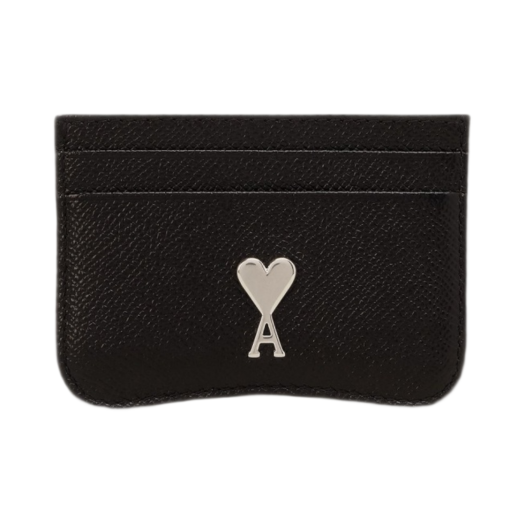 USL104-AL0036-0014 AMI Paris Card Holder Black Vibrated Silver