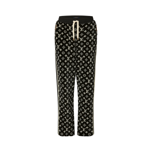 (W) Louis Vuitton Monogram Toweling Jogging Pants Black
