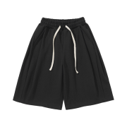 Knitted Bermuda Traning Half Pants Black