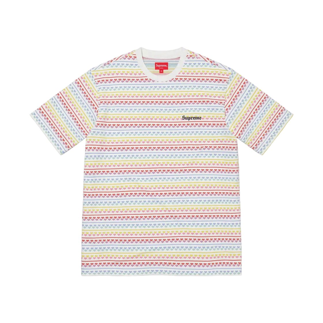 슈프림 하트 자카드 숏슬리브 탑 화이트 - 22SS