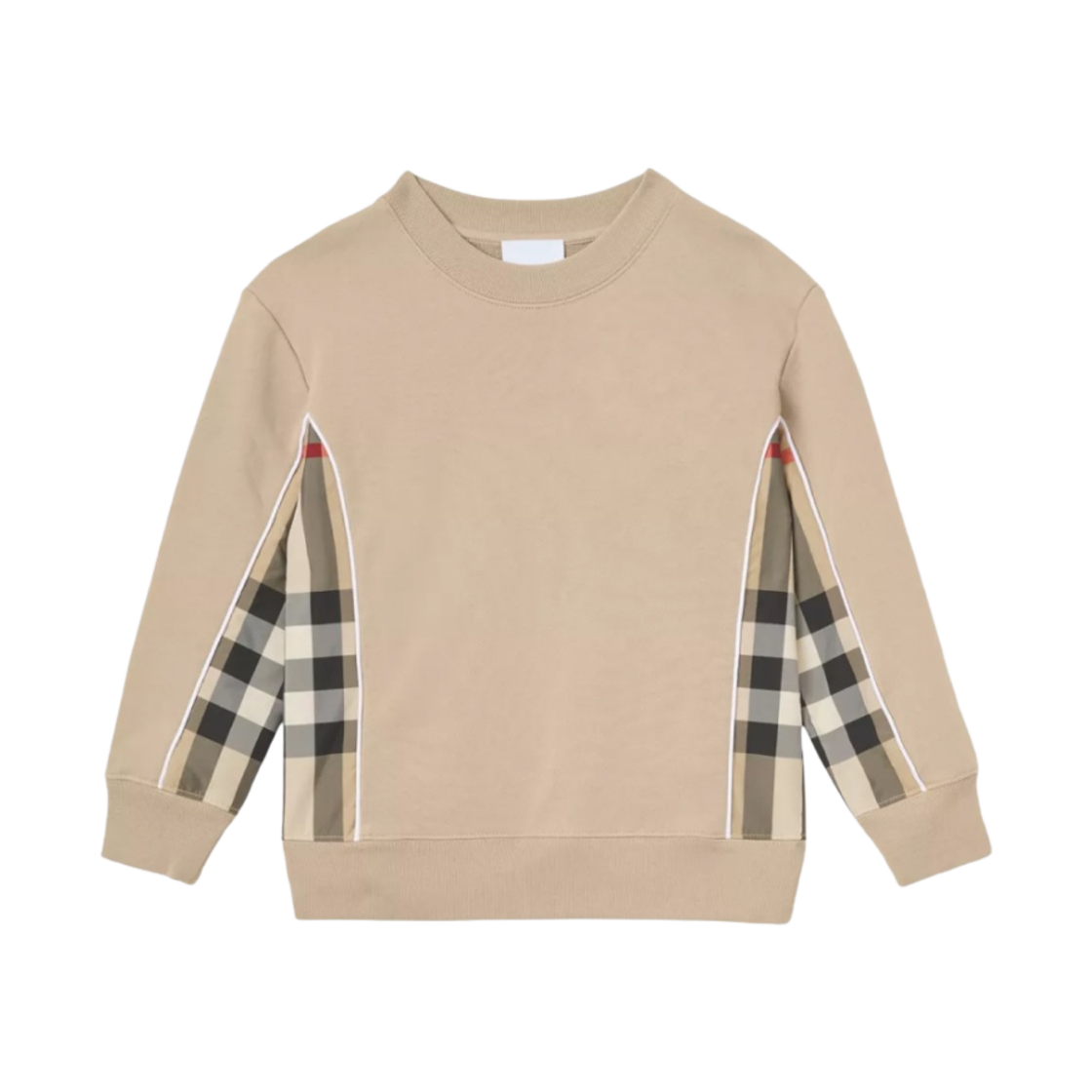 8051436 (Kids) Burberry Check Panel Cotton Sweatshirt Archive Beige