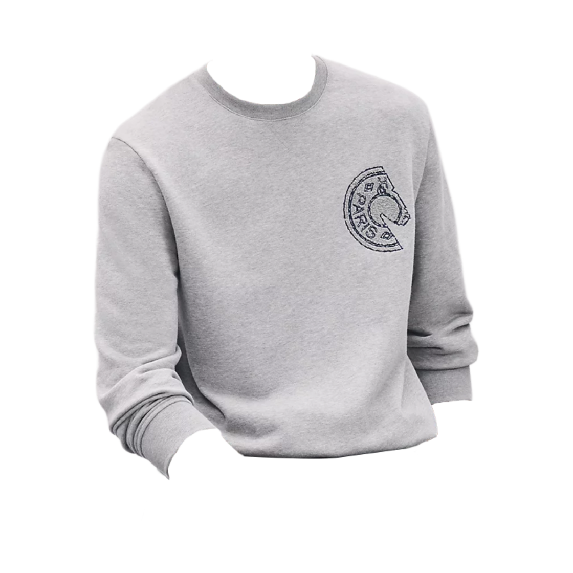 에르메스 클로 드 쉘 디테일 장식 크루넥 스웨터 그리 끌레어(Hermes Clou de Selle Detail Crewneck Sweater Gris Clair)