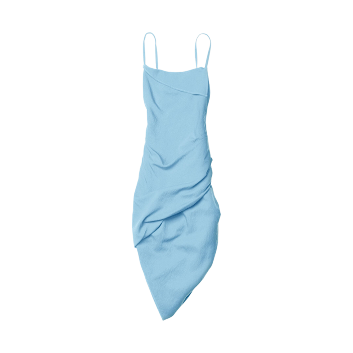 (W) 자크뮈스 라 로브 로브 어시메트릭 드레이프 미니 드레스 라이트 블루((W) Jacquemus La Robe Saudade Asymmetric Draped Mini Dress Light Blue) - 1