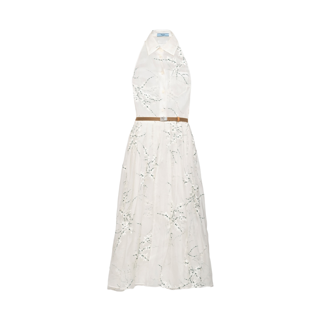 (W) 프라다 자수 올간자 드레스 화이트