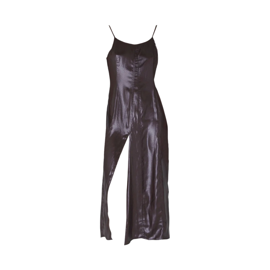 (W) 아워레가시 슬립 이브닝 드레스 글레이즈 브라운 리퀴드 폴리